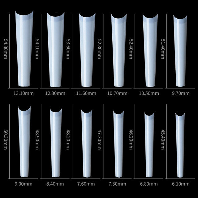 120PCS XXXL Extra Long Coffin Nail Tips Clear Acrylic Straight French Ballerina False Nail Art Tips For DIY Nail Salons