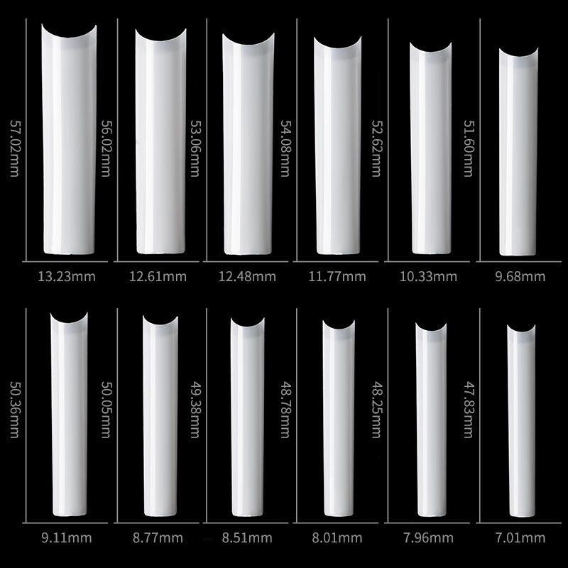 120PCS XXXL Extra Long Coffin Nail Tips Clear Acrylic Straight French Ballerina False Nail Art Tips For DIY Nail Salons