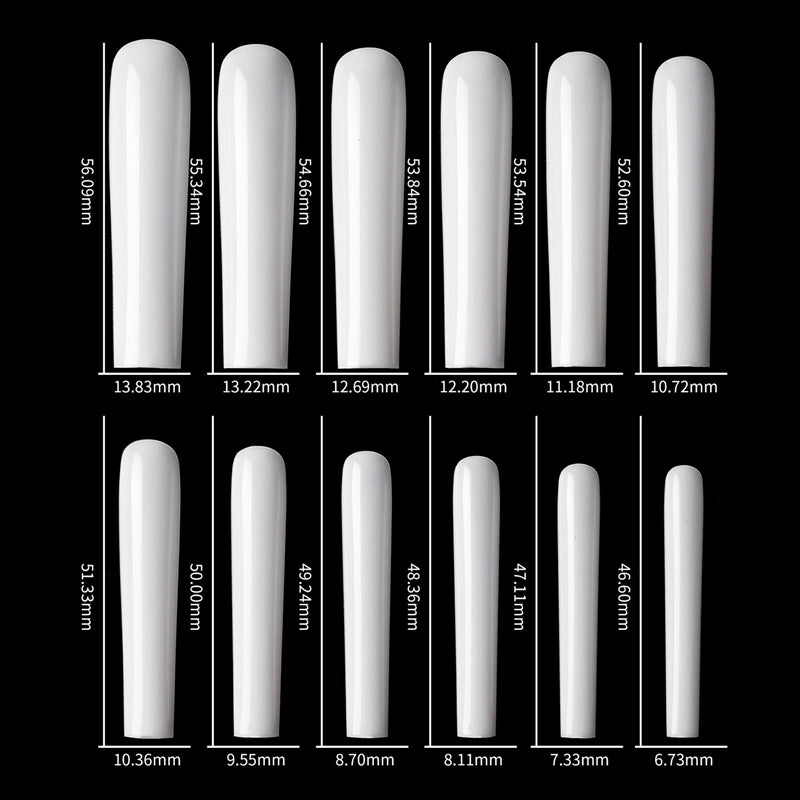 120PCS XXXL Extra Long Coffin Nail Tips Clear Acrylic Straight French Ballerina False Nail Art Tips For DIY Nail Salons