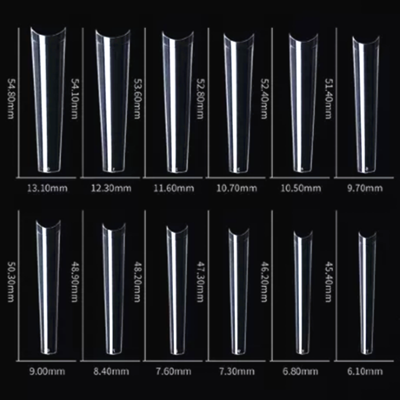 120PCS XXXL Extra Long Coffin Nail Tips Clear Acrylic Straight French Ballerina False Nail Art Tips For DIY Nail Salons