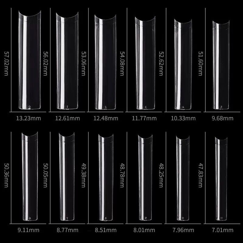 120PCS XXXL Extra Long Coffin Nail Tips Clear Acrylic Straight French Ballerina False Nail Art Tips For DIY Nail Salons