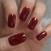 Matt Black Fake Nails Visible Trails of Planets Faux Ongle Square Press On Finger Manicure with Adhesive Tabs 24