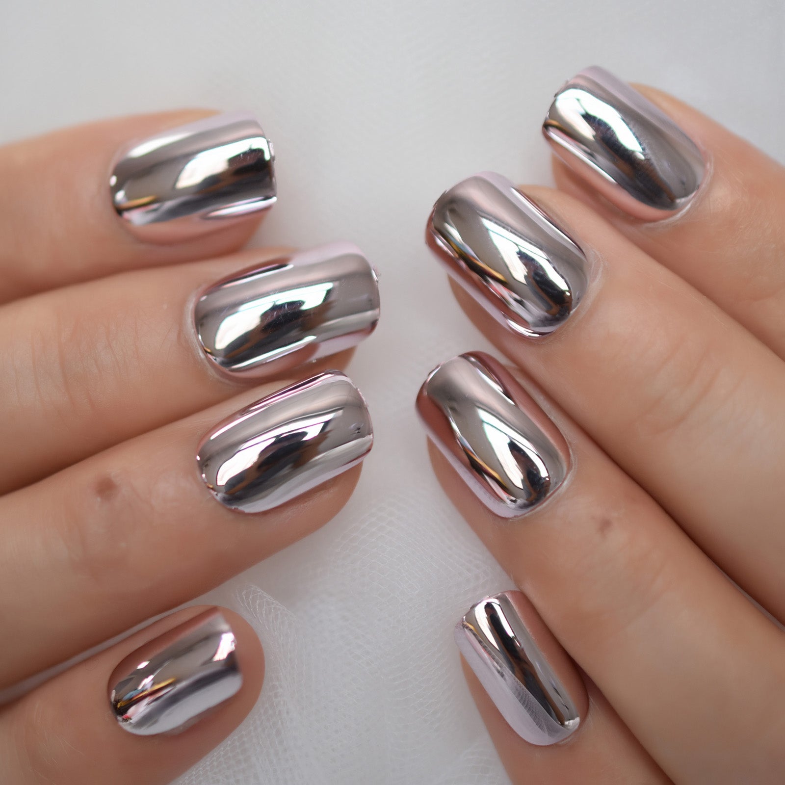 Matt Black Fake Nails Visible Trails of Planets Faux Ongle Square Press On Finger Manicure with Adhesive Tabs 24