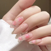 U&#241;as postizas acr&#237;licas para mujer y ni&#241;a, 24 piezas, cubierta completa Rosa melocot&#243;n, herramientas de decoraci&#243;n de u&#241;as postizas con pegamento