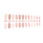 U&#241;as postizas acr&#237;licas para mujer y ni&#241;a, 24 piezas, cubierta completa Rosa melocot&#243;n, herramientas de decoraci&#243;n de u&#241;as postizas con pegamento