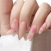 U&#241;as postizas acr&#237;licas para mujer y ni&#241;a, 24 piezas, cubierta completa Rosa melocot&#243;n, herramientas de decoraci&#243;n de u&#241;as postizas con pegamento