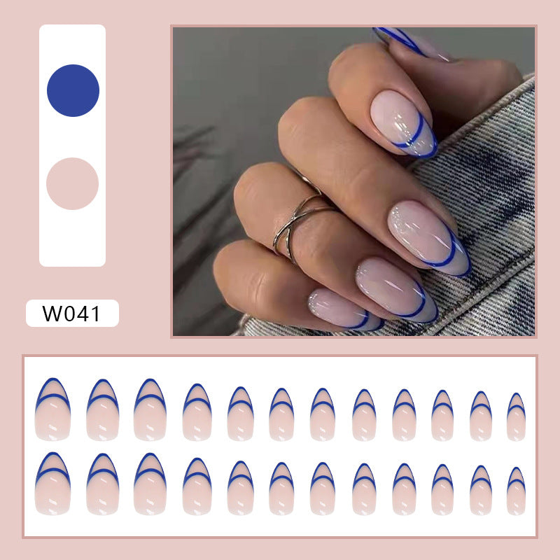 U&#241;as postizas con forma de bailarina francesa para mujer, u&#241;as postizas de color rosa, cobertura completa, puntas de u&#241;as, entramado de coraz&#243;n