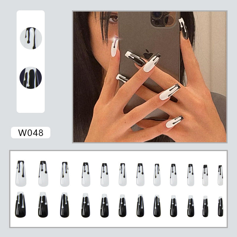 U&#241;as postizas con forma de bailarina francesa para mujer, u&#241;as postizas de color rosa, cobertura completa, puntas de u&#241;as, entramado de coraz&#243;n