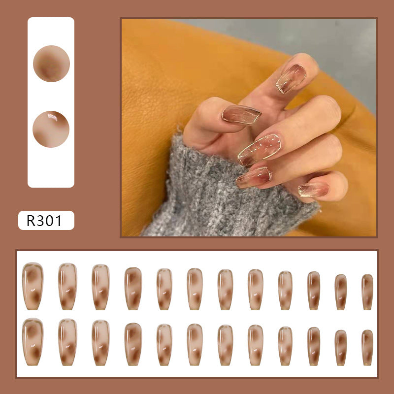 U&#241;as postizas con forma de bailarina francesa para mujer, u&#241;as postizas de color rosa, cobertura completa, puntas de u&#241;as, entramado de coraz&#243;n